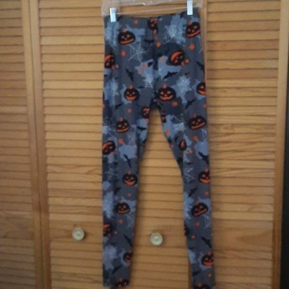 Legging Army Halloween Pumpkin Bats Print Double Brushed Plus Size 14-20 Legging